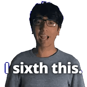 Man In Glasses And Gray Shirt Says I Sixth This Sticker