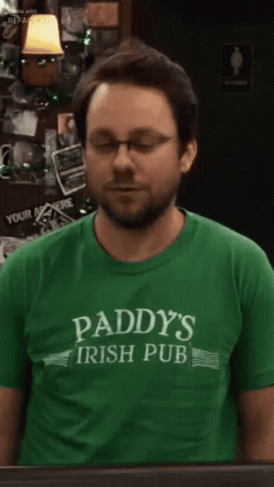 Man In Glasses And Green Paddy's Irish Pub Shirt GIF