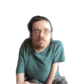 Man In Glasses And Green Shirt Sticker