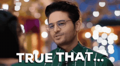 Man In Glasses And Green Shirt Saying True That GIF