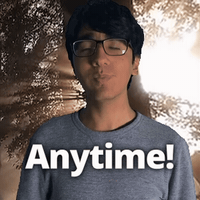 Man In Glasses And Grey Shirt Saying Anytime GIF