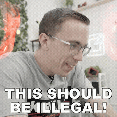 Man In Glasses And Grey Shirt Says This Should Be Illegal GIF