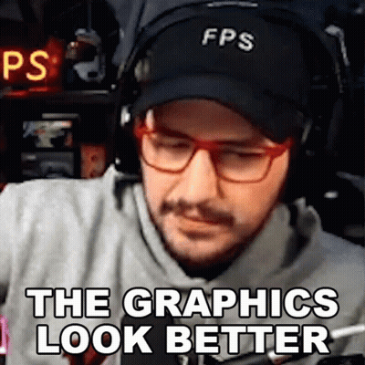 Man In Glasses And Hat Saying The Graphics Look Better GIF