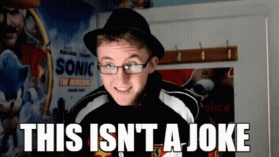 Man In Glasses And Hat Saying This Isn't A Joke GIF