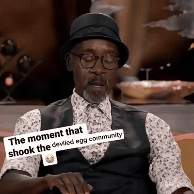 Man In Glasses And Hat Says The Moment That Shook The Deviled Egg Community GIF