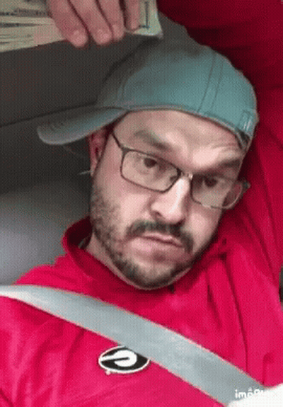 Man In Glasses And Hat With Letter E GIF