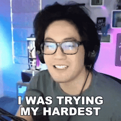 Man In Glasses And Headphones Saying I Was Trying My Hardest GIF