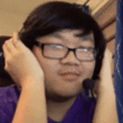 Man In Glasses And Headset Making Face GIF