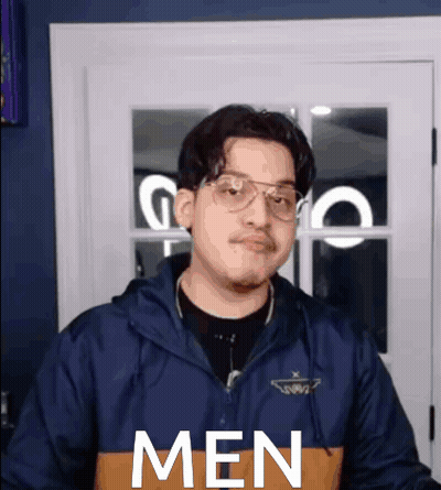 Man In Glasses And Jacket Saying Men GIF
