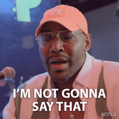 Man In Glasses And LA Hat Says I'm Not Gonna Say That GIF