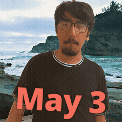 Man In Glasses And May 3 Shirt GIF