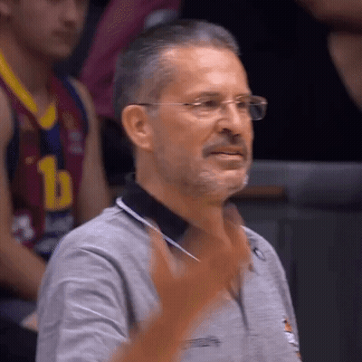 Man In Glasses And Number 1 Shirt Applauding At Basketball Game GIF