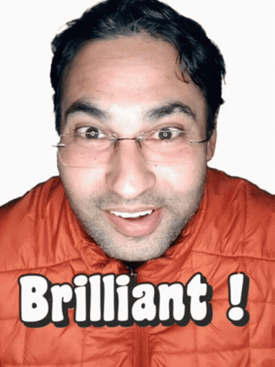 Man In Glasses And Orange Jacket Saying Brilliant GIF