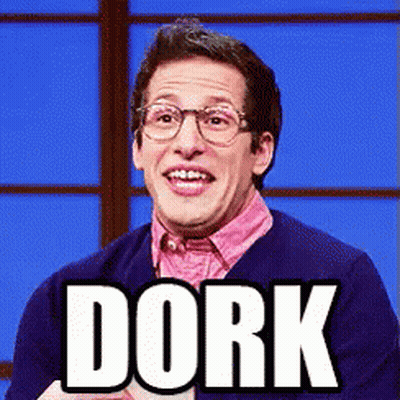 Man In Glasses And Pink Shirt Saying Dork GIF