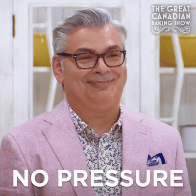Man In Glasses And Pink Suit Says No Pressure GIF