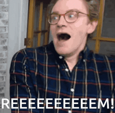 Man In Glasses And Plaid Shirt Making Funny Face Saying Reeeeeem GIF