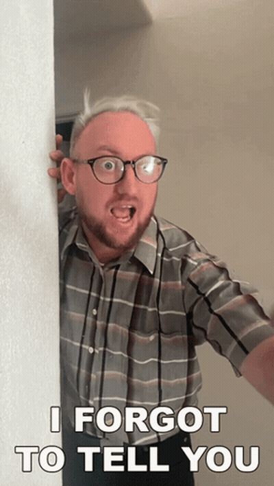 Man In Glasses And Plaid Shirt Saying I Forgot To Tell You GIF