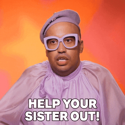 Man In Glasses And Purple Shirt Says Help Your Sister Out GIF