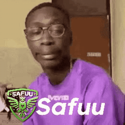 Man In Glasses And Purple Shirt With Safuu GIF
