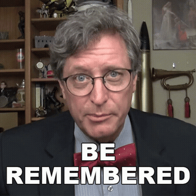 Man In Glasses And Red Bow Tie Says Be Remembered GIF