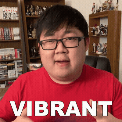 Man In Glasses And Red Shirt Saying Vibrant GIF