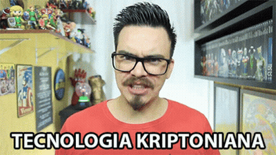 Man In Glasses And Red Shirt With Tecnologia Kryptoniana GIF