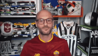 Man In Glasses And Sony Jersey Smiling GIF