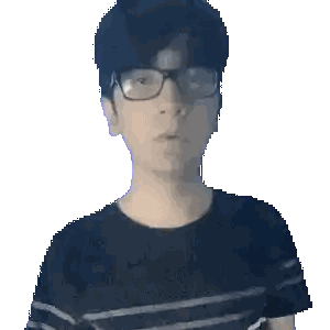 Man In Glasses And Striped Shirt Sticker