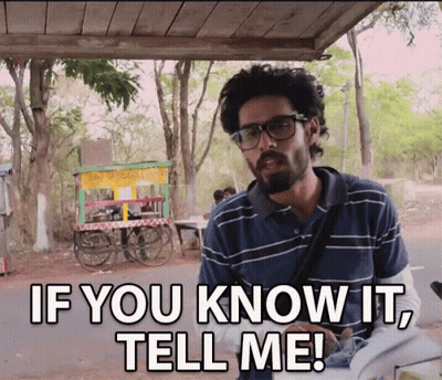 Man In Glasses And Striped Shirt Saying If You Know It Tell Me GIF