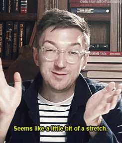 Man In Glasses And Striped Shirt Says Seems Like A Little Bit Of A Stretch GIF