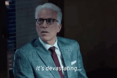 Man In Glasses And Suit Says It's Devastating GIF