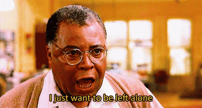 Man In Glasses And Sweater Saying I Just Want To Be Left Alone GIF