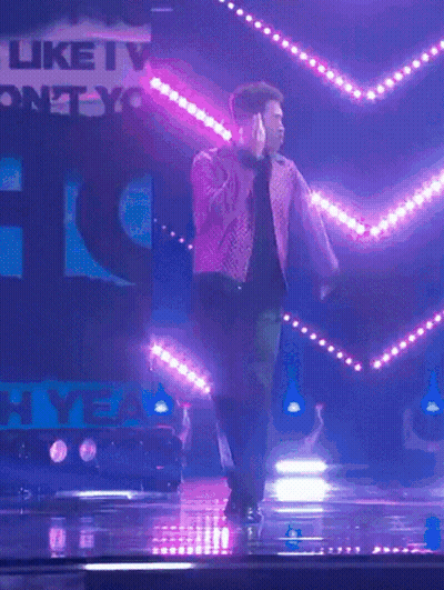 Man In Glasses And Vest Dancing On ABC GIF