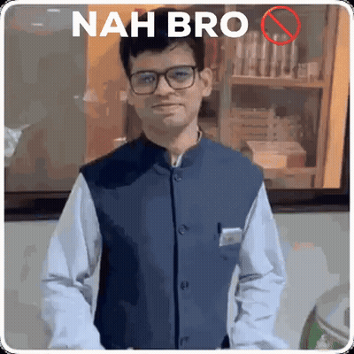 Man In Glasses And Vest Saying Nah Bro GIF