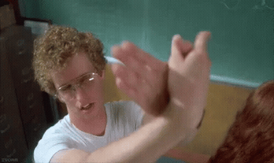 Man In Glasses And White Shirt Giving High Five GIF