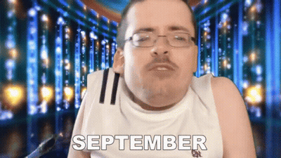 Man In Glasses And White Tank Top Saying September GIF