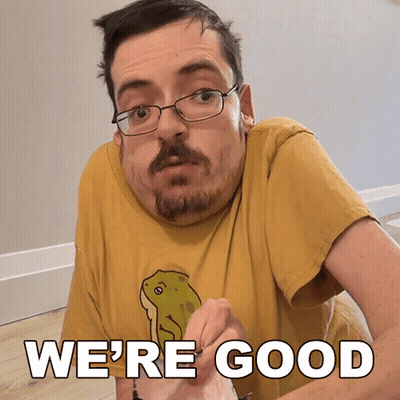 Man In Glasses And Yellow Frog Shirt Saying We're Good GIF