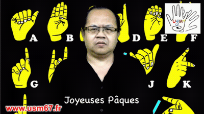 Man In Glasses Before Sign Language Display GIF