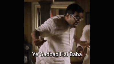 Man In Glasses Dancing Ye Gadbad Hai Baba GIF
