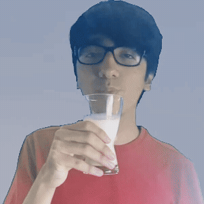 Man In Glasses Drinking Milk GIF