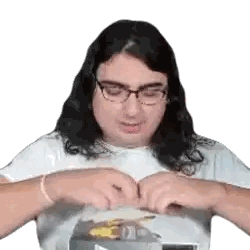 Man In Glasses Holding Paper Sticker