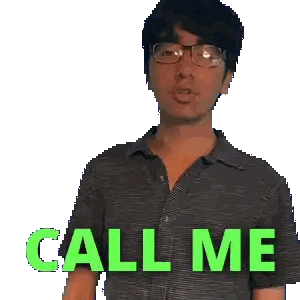 Man In Glasses Saying Call Me In Green Sticker