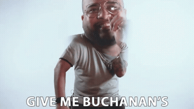 Man In Glasses Saying Give Me Buchanan's GIF