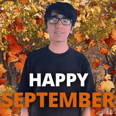 Man In Glasses Saying Happy September GIF