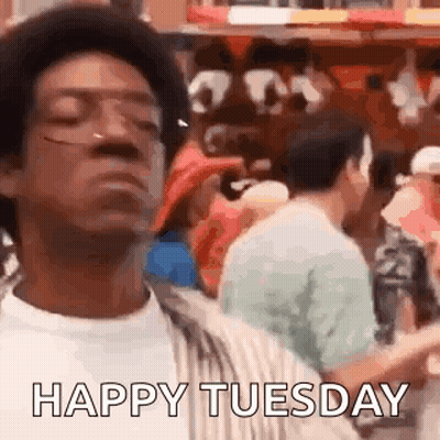 Man In Glasses Saying Happy Tuesday GIF