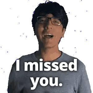 Man In Glasses Saying I Missed You Sticker