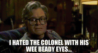 Man In Glasses Says I Hated The Colonel With His Wee Beady Eyes GIF