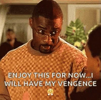 Man In Glasses Talking To Woman Says Enjoy This For Now I Will Have My Vengeance GIF