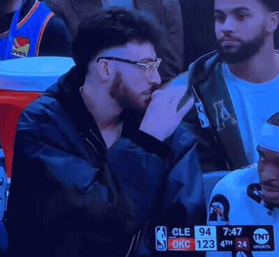Man In Glasses Watching Basketball Game GIF
