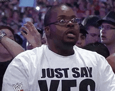 Man In Glasses Wearing Just Say Yes Shirt GIF